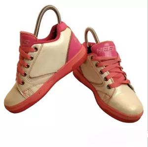 HEELYS Trainer Size 2 UK Pink & White 1 Wheel, Skate, Summer, Fun - Picture 1 of 12