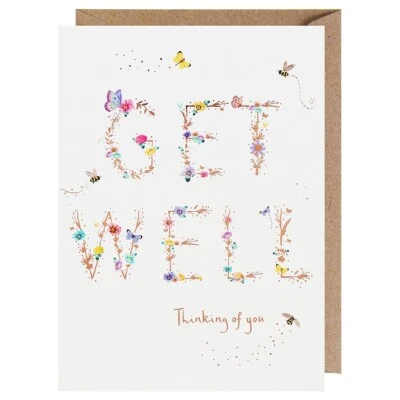 Job Lot 126 x Paperlink Get Well / Thinking of You Cards – Rose Gold Butterflies - Image 1 of 4