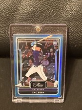 2023 PANINI THREE AND TWO ZAC VEEN #40 RC HOLO PLATINUM BLUE SP# 1/1  ROCKIES