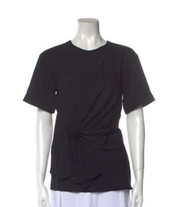 Alexander Wang Womens Black Short Sleeve Top Size 0 Fabric Swirl Feature Small - Picture 1 of 6