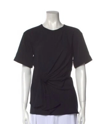 Женский черный топ с коротким рукавом Alexander Wang размер 0 ткань Swirl Feature Small - Изображение 1 из 4