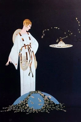 Platillo volador Erte 1987 MOON GARDEN nave espacial SEA EARTH Art Deco impresión mate Foto 1 de 4