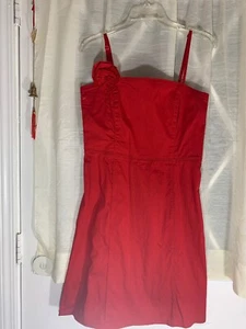 H&M Women's Summer Spaghetti Strap Mini Slip Red Dress Sz US 10 EUR 40 - Picture 1 of 12
