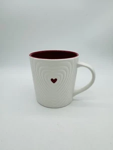 Taza Starbucks 2008 Día de San Valentín Ondulaciones Blancas Corazón Rojo 16 oz Taza Excelente - Imagen 1 de 6