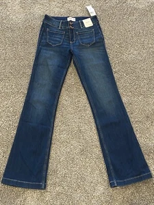 NWT Abercrombie Kids Girls Low Rise Bootcut Jeans 15/16 15 16 LONG - Picture 1 of 4