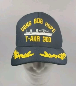 RARE USNS Bob Hope T-AKR 300 Oak Leaf Blue Snapback Baseball Trucker Hat NEC Co - Picture 1 of 7