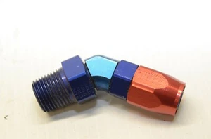 Earls 45 Degree Swivel 1/2 Inch NPT Male to -8 AN Hose - Picture 1 of 2
