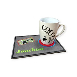 Sottobicchiere per scheda caffè per invito caffè Mug rug tazza - Foto 1 di 4