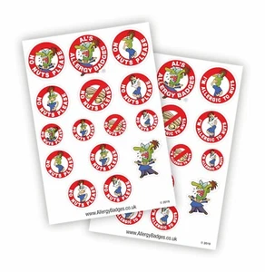Nut Allergy Sticker Sheets - Also Pin Badges & Sew-on Patches - Allergic to Nuts - Foto 1 di 14