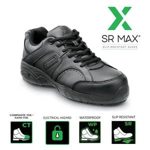 SRMax Fairfax II Black, Athletic Style Soft Toe Slip Resistant Work Shoe Unisex - Picture 1 of 4