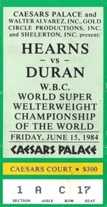 June 15 1984 Championship Thomas Hearns v Roberto Duran Boxing Fight Ticket Stub - Picture 1 of 1
