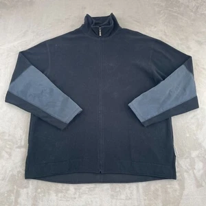 Ermenegildo Zegna Sport Jacket Men XL Black Fleece Full Zip Pockets Designer - Picture 1 of 17