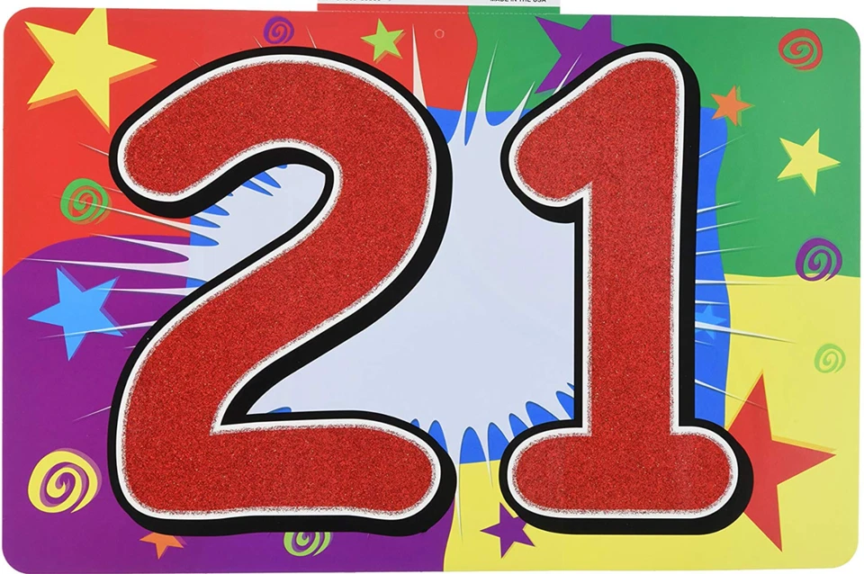 SIGNO DE CUMPLEAÑOS 21 PARA DECORACIÓN DE PARED DE PATIO O FIESTA Foto 1 de 1
