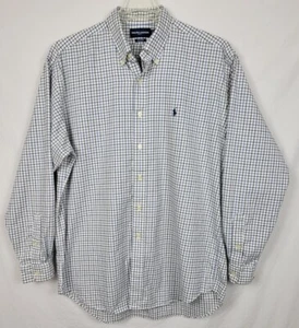 Camicia uomo Ralph Lauren Golf Tilden taglia L check, cavallo blu, twill abbottonato - Foto 1 di 10