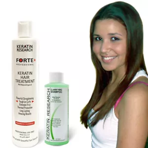 Keratin Research FORTE + Brazilian Keratin Hair Blowout Treatment 300ml Set - Picture 1 of 12