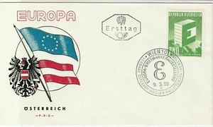 Europa Austria 1959 Wien Slogan Cancel Flags Picture FDC Stamp Cover Ref 25941 - Picture 1 of 2