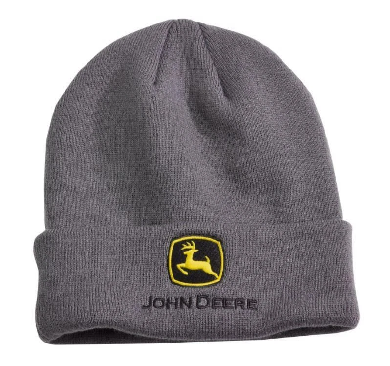 LP69128 John Deere Licensed 木炭袖口针织无檐帽 — 第 1/1 张图片