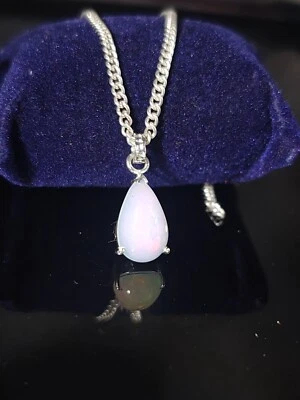 Naturale Bianco Fuoco Etiope Opale Ciondolo,Ottobre Pietra Zodiacale,Welo - Immagine 1 di 3