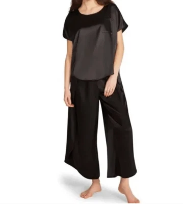 BB Dakota Black Satin PJ Set Size Large - Image 1 of 4