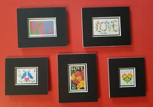 5 SELLOS "AMOR" PEQUEÑOS ENMARAÑADOS SIN USAR, 1973, 1982, 1987, 1988, 1990 - Imagen 1 de 6