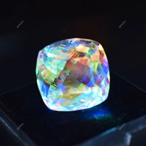 Rainbow Color Natural 62.45 Ct Mystic Quartz Loose Gemstone Square Cut CERTIFIED - Picture 1 of 10