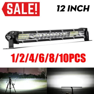 12inch LED Light Bar Spot Flood Combo for Truck SUV ATV Jeep Offroad Driving - Picture 1 of 13