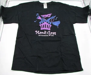2003 Old Town Sacramento Mardi Gras T-Shirt, Black, Large - Picture 1 of 7