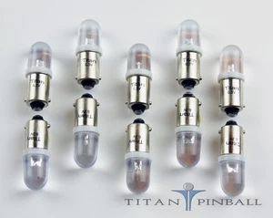 (10 Pack) - 6.3 Volt LED Bulb Clear 44 Bayonet Base (BAS9) Pinball - COOL WHITE - Picture 1 of 4