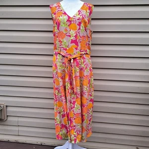 Calvin Klein Women's Floral Sleeveless Dress Lined Midi Size 12 - Picture 1 of 18
