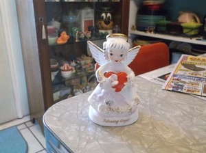 Vintage Napco February Girl Angel Figurine - Picture 1 of 7