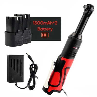 3/8" Electric Extended Ratchet Wrench Impact Power Tool 2 Battery 60 Ft-lb - Image 1 of 4