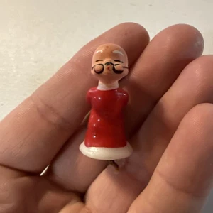 Cake topper vintage plastica bacio signora Babbo Natale 2" figura made in Hong Kong - Foto 1 di 6