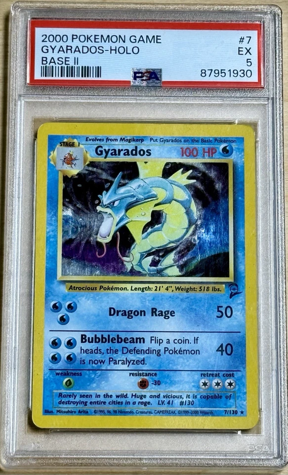 2000 Pokemon Game Gyarados Holo Base II 2 #7 7/130 PSA 5 EX - Image 1 of 2