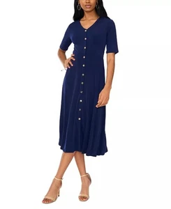MSK Petite Fit & Flare Empire-Taillenkleid mit Knopfleiste Größe MP 79 $ - Bild 1 von 7