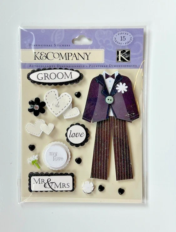 Pegatinas dimensionales para álbumes de recortes - Tema de boda y amor - Envío gratuito Foto 1 de 1