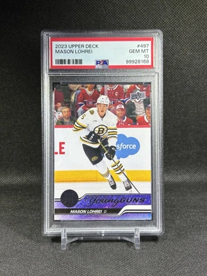 2023 Upper Deck #497 Mason Lohrei Young Guns PSA 10 - Image 1 of 2
