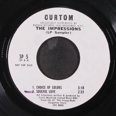 IMPRESSIONS: the impressions lp sampler CURTOM 7" Single 45 RPM - Image 1 of 2