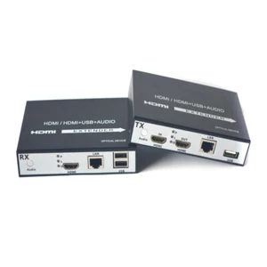 HDMI over CAT 5e Cat 6 RJ45 Network Media Converter Extender KVM USB2.0 Up 150m - Afbeelding 1 van 10