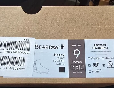 Botas BEARPAW NUEVAS EN CAJA Stacey Gamuza Piel de Oveja Plantilla NeverWet™ Technology 9 Negras Foto 1 de 3