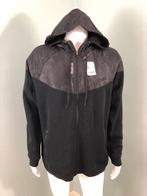 Chaqueta con Capucha Reebok Negra Cremallera Completa Movimiento 360 Reflectividad Para Hombre Nueva con Etiquetas Talla L Grande Foto 1 de 4