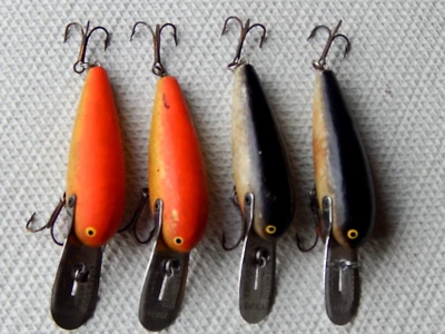 Lote de 4 Colección Años 60 Vintage Rapala Deep Diver DD90-7 (7cm/12g)-usado/bueno Foto 1 de 4