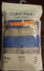 Calvin Klein CK Boys Brief Cotton Stretch 3 Pack size Small 6/7 - Picture 1 of 2