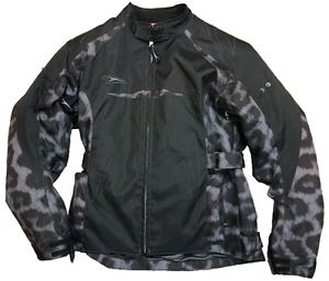 TEKNIC SEQOUIA WOMEN'S 10 BLACK LEOPARD CORDURA MOTORCYCLE JACKET WITH LINER NEW - Bild 1 von 9