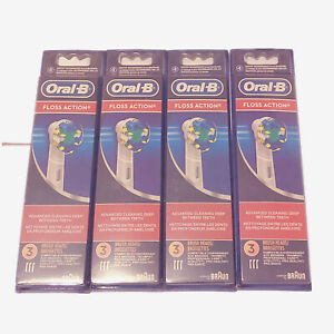 Oral B Replacement Brush Heads Floss Action Braun 12 Counts Free Shipping
