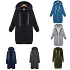 Women's Plus Size Winter Long Hoodie Jacket (Black Light Grey Dark Gray)