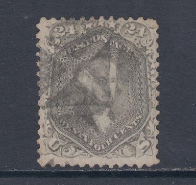 US Sc 78b used 1862 24c gray Washington w/ Negative X Fancy Cancel   - Image 1 of 2