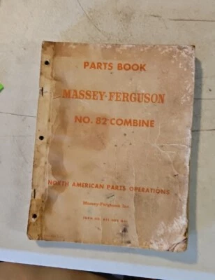 Vintage 1961 OEM MASSEY HARRIS FERGUSON NO 82 COMBINE Parts BOOK  - Image 1 of 4