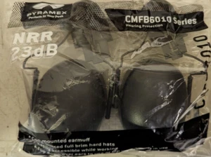 New Pyramex  slotted full brim hard hats Mounted Earmuffs CMFB6010- Free Shippin - Picture 1 of 5