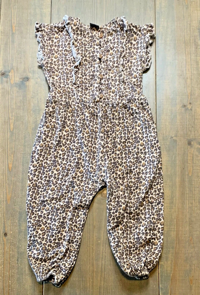 SIGUIENTE Pantalones de jersey para niñas pequeñas sin mangas marrón estampado de leopardo Talla: 2-3 años Foto 1 de 4