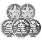 Lot of 5 - 1 oz Asahi Liberty Bell Silver Round .999 Fine